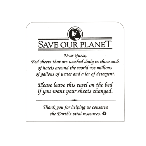 Sign - Save Our Planet/Change Sheets Easel, 4x4, White/Black Print